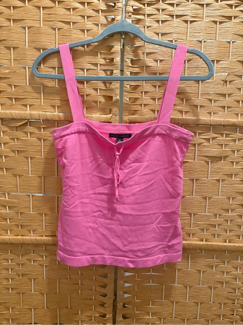 Banana Republic Pink Tie-Front Tank Top